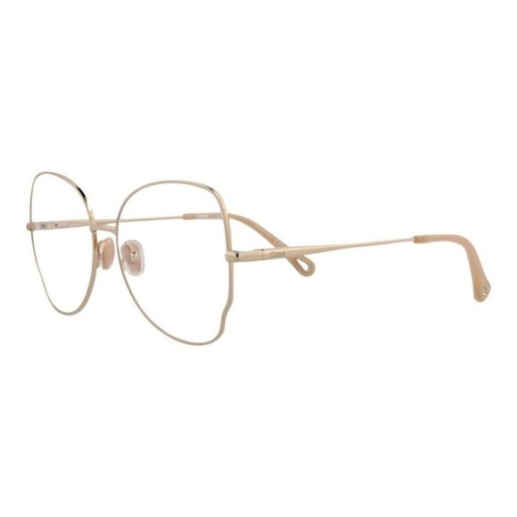 Chloé Womens Cat Eye Gold Gold Transparent Fashion Designer Eyewear - Picture 1 of 4